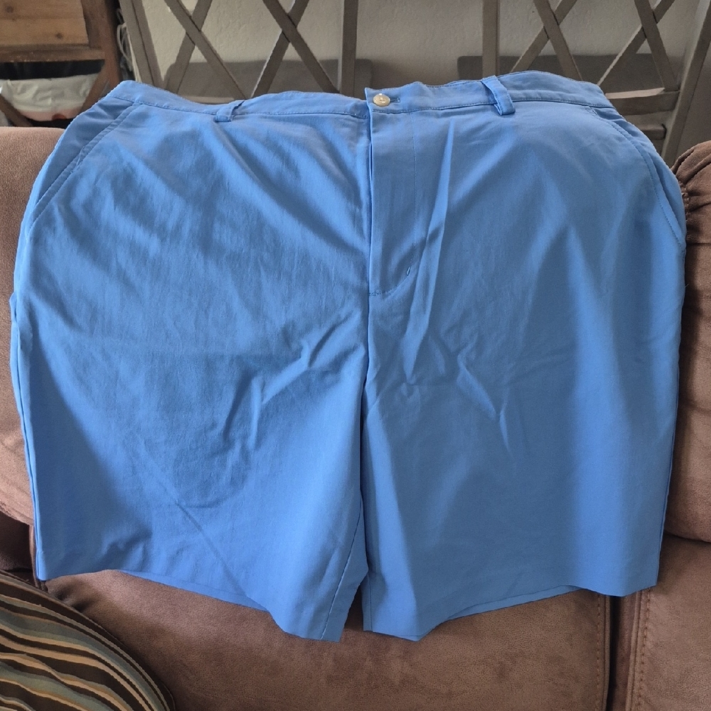Izod Blue Flat Front Shorts Lightweight Comfort